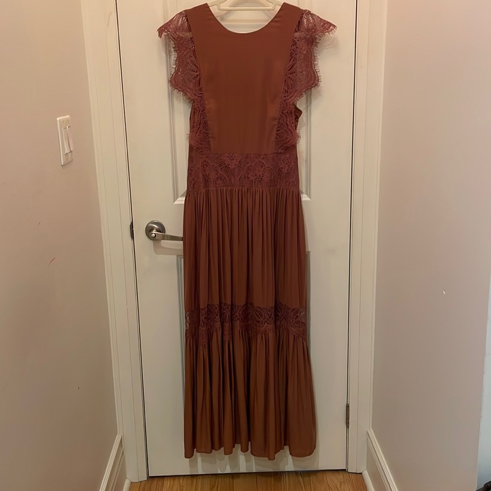 H&M Women's Maxi Dress in Rust Brown